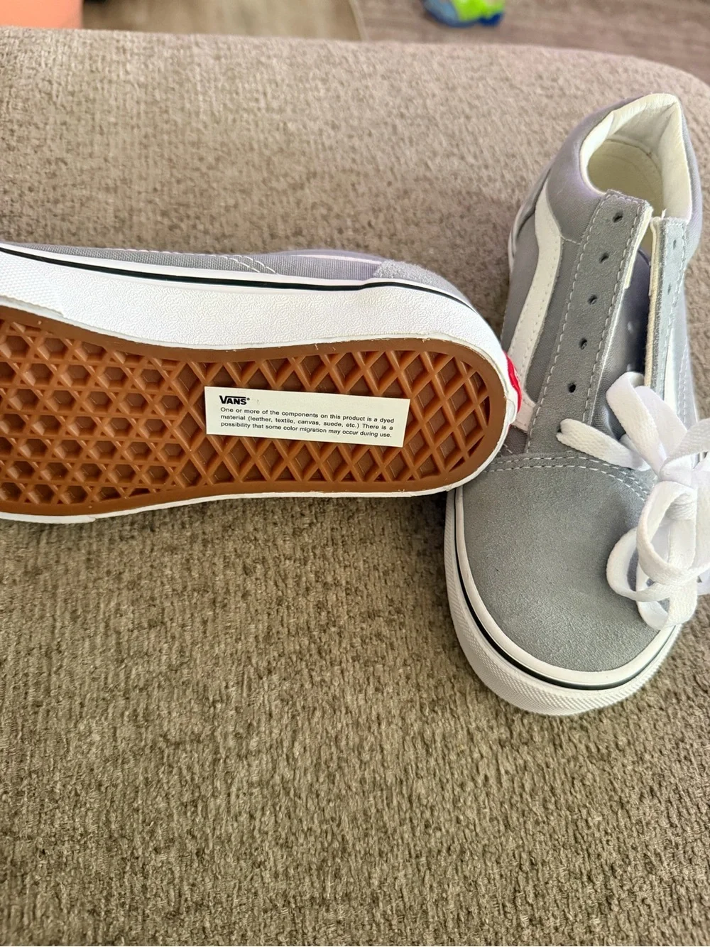 Vans Kids Grey & White Skate Sneakers